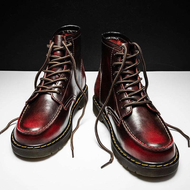 Men's Vintage Cowhide High-Top Boots