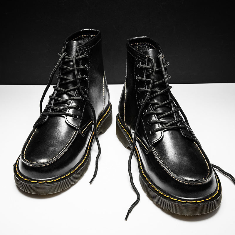 Men's Vintage Cowhide High-Top Boots