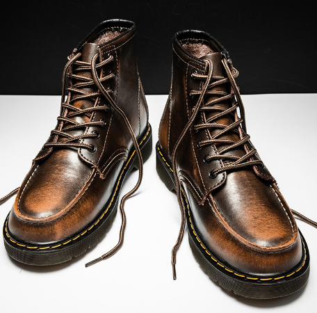 Men's Vintage Cowhide High-Top Boots