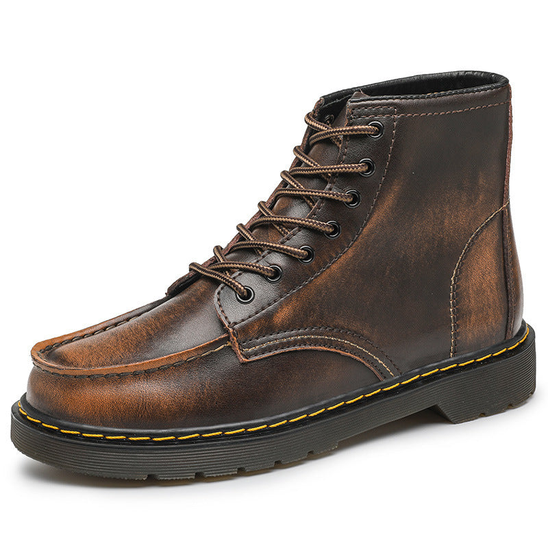Men's Vintage Cowhide High-Top Boots